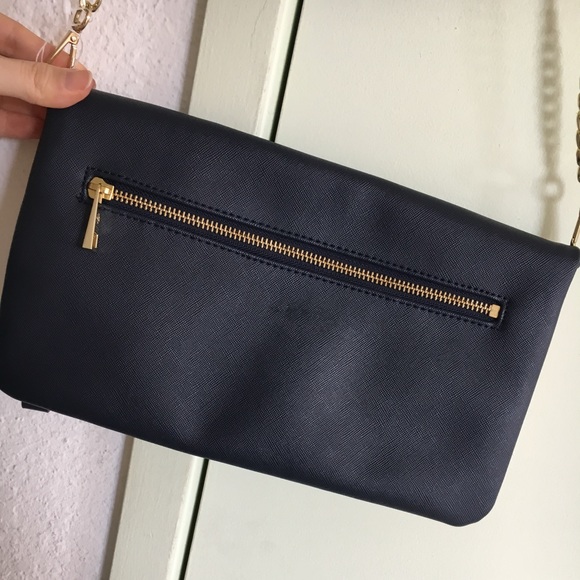 Ann Taylor Cream & Navy Blue cross body purse - Picture 2 of 3